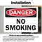 Signmission No Smoking Danger Sign, Vinyl Decal, 14in W x 10in L, 2PK OS-2PACK-DS-D-1014-L-19452 - alternate 3